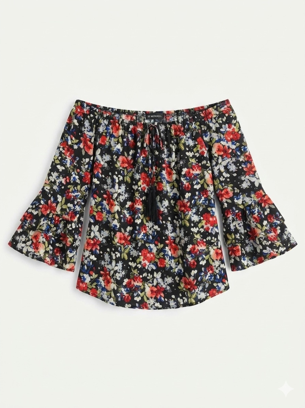 ✨3 for $15✨ My Michelle Floral Off-the-Shoulder Bell Sleeve Blouse – Small